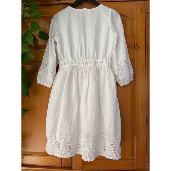 GAP White Boho Eyelet Embroidered Cotton Dress – Small - Picture 5 of 13